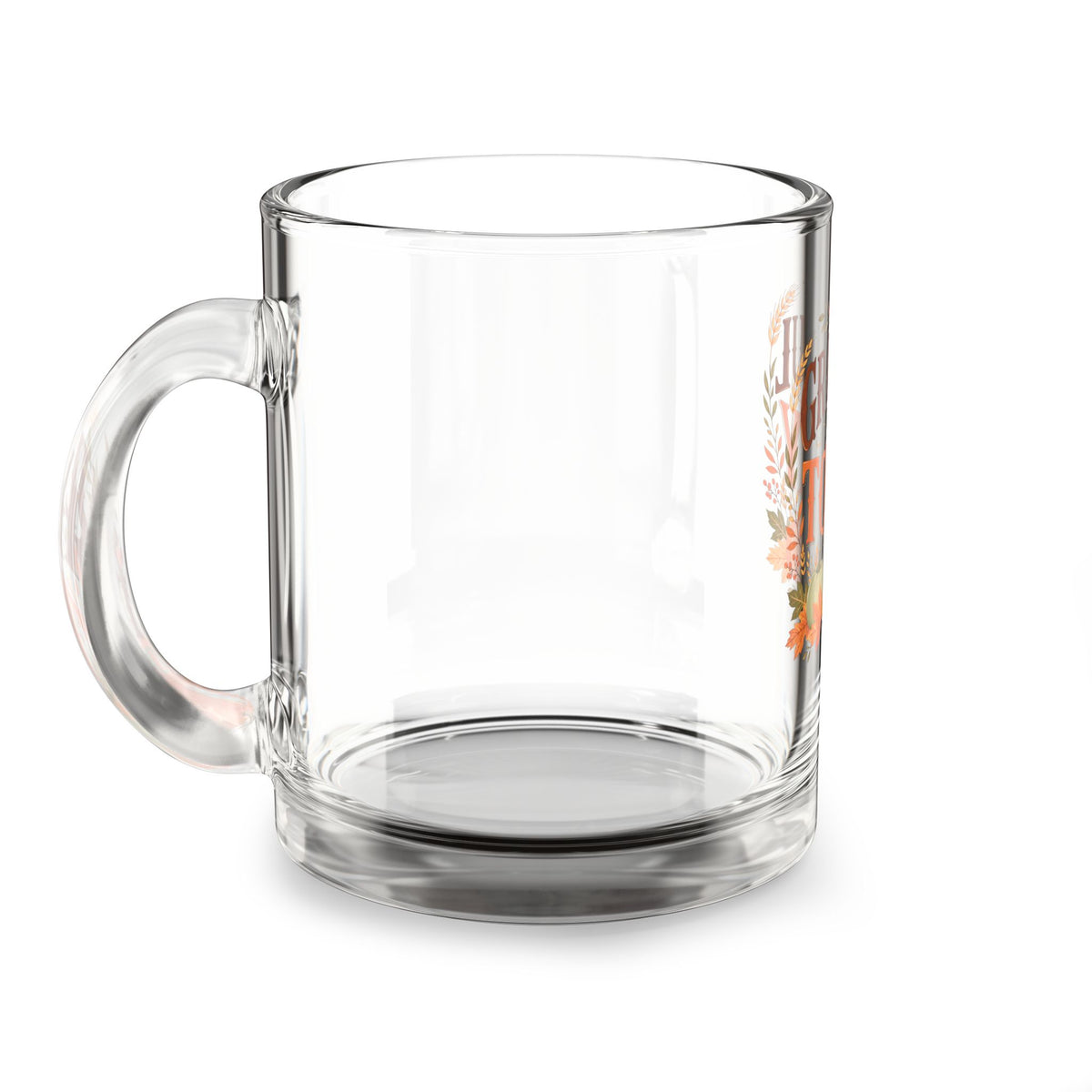 Glass Mug — "Grateful for Today" Thanksgiving Pumpkin Fall Coffee Mug