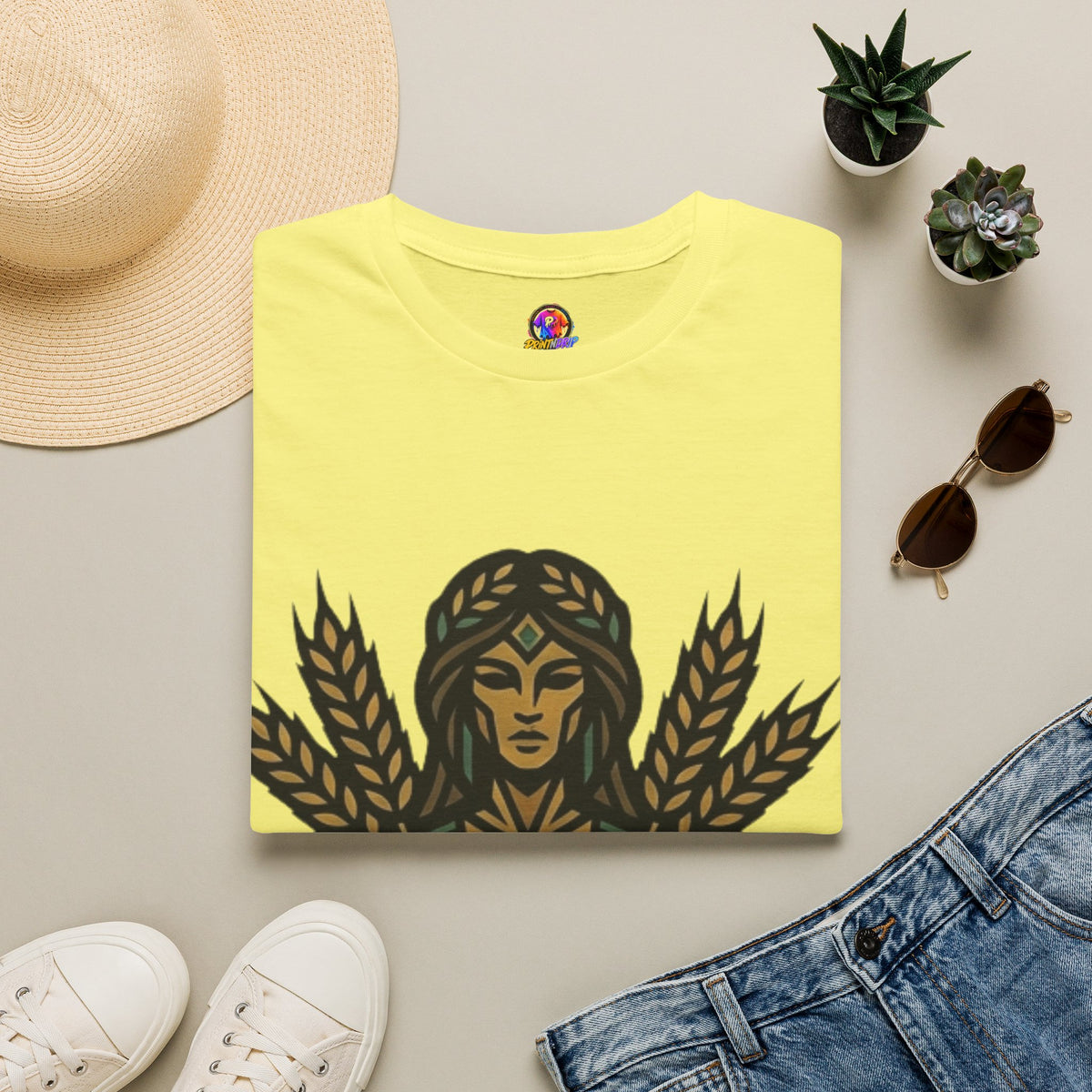 Virgo Zodiac Harvest Goddess T-Shirt — Wheat Maiden Graphic Tee