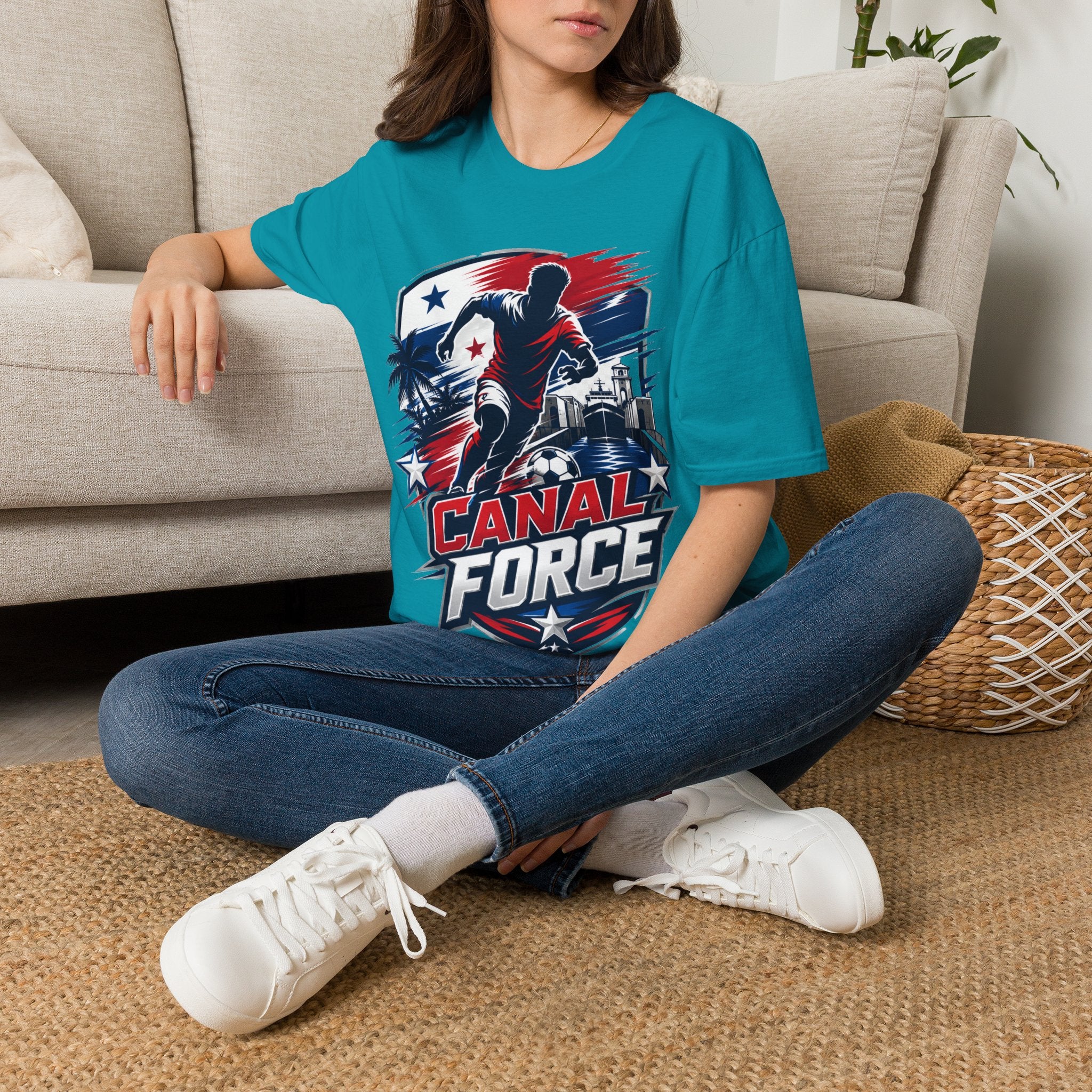 Canal Force Soccer T-Shirt - Patriotic Player Graphic Tee - Panama Shirt