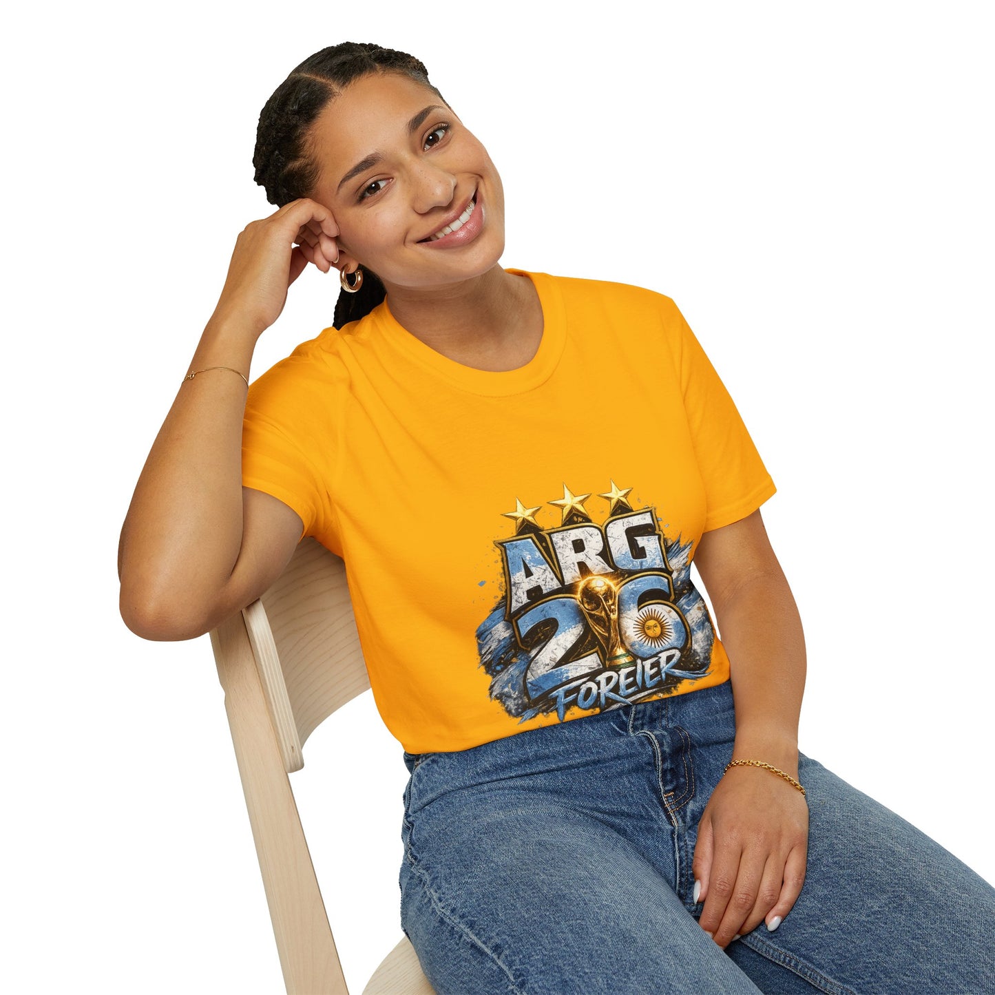 Argentina 26 Forever T‑Shirt — ARG Soccer World Cup 3‑Star Fan Tee