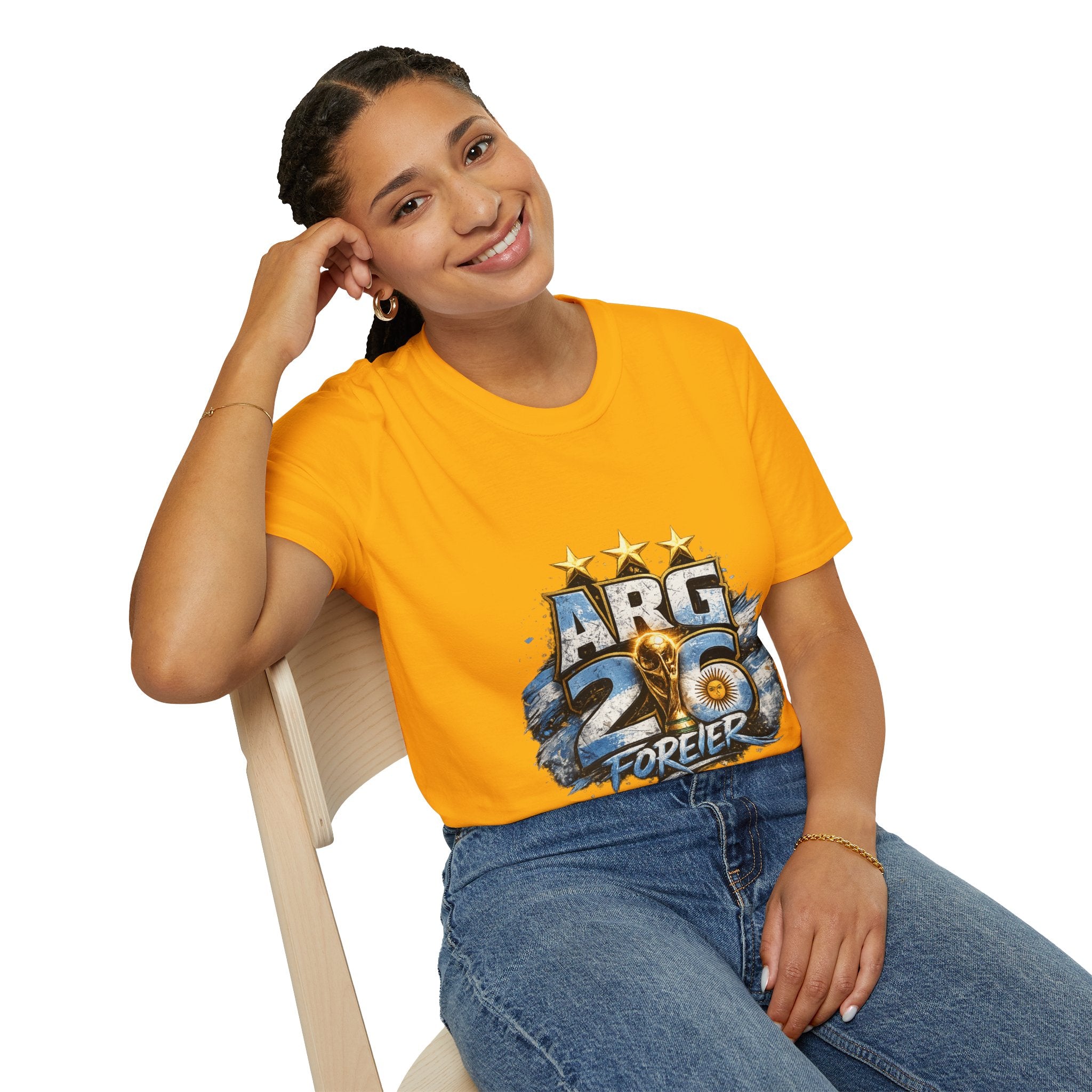 Argentina 26 Forever T‑Shirt — ARG Soccer World Cup 3‑Star Fan Tee