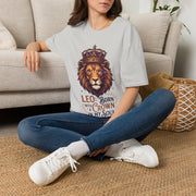 Leo Zodiac Lion T-Shirt — "Born with a Crown in My Soul" Zodiac Graphic Tee
