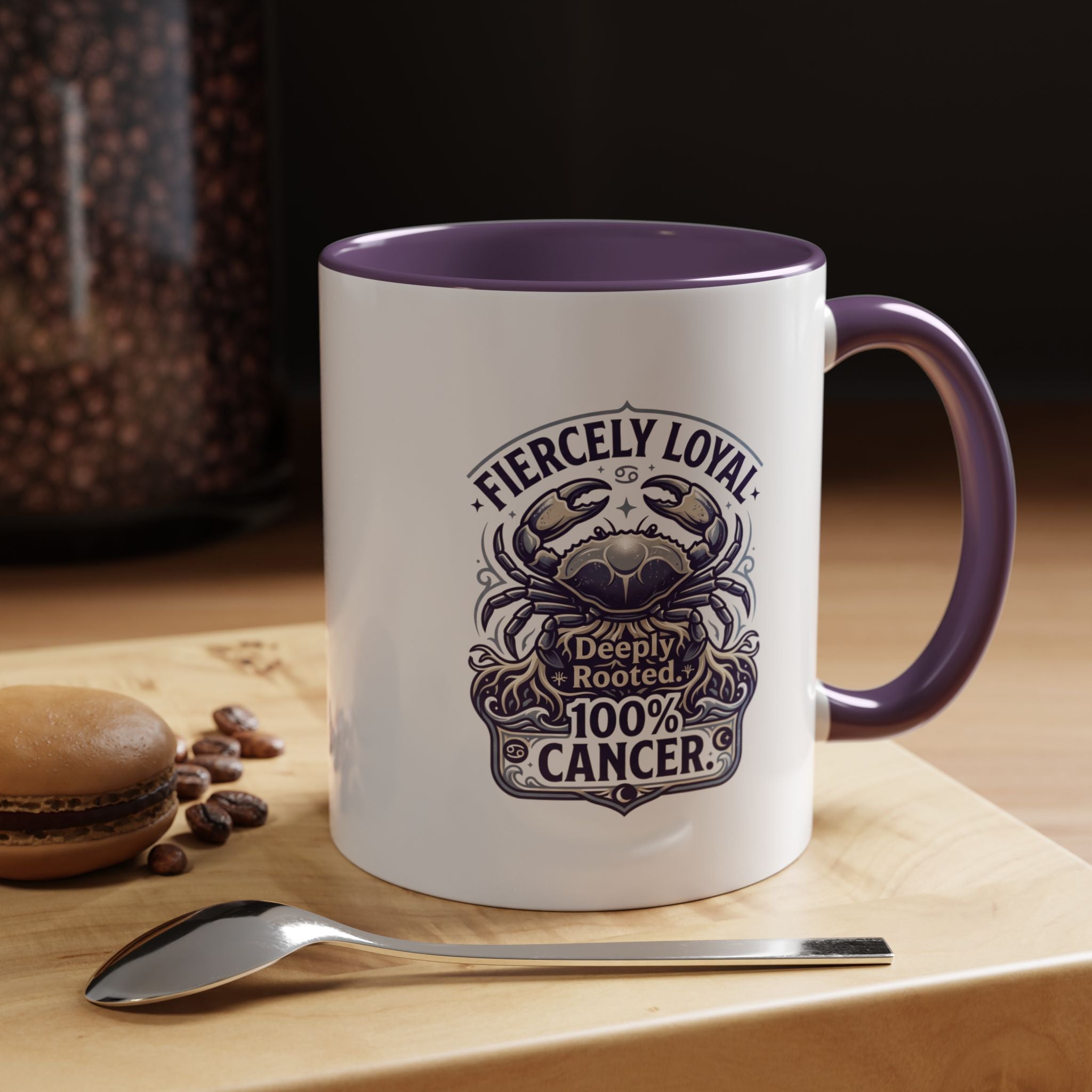 Cancer Zodiac Coffee Mug – "Fiercely Loyal, Deeply Rooted" Accent Mug