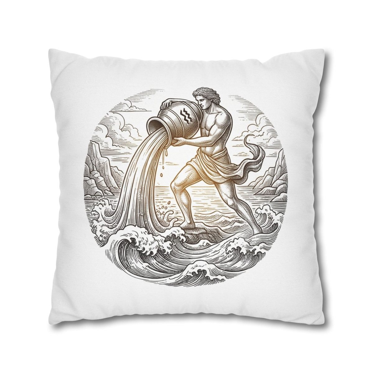 Aquarius Zodiac Throw Pillowcase — Astrology Decorative Pillow Cover