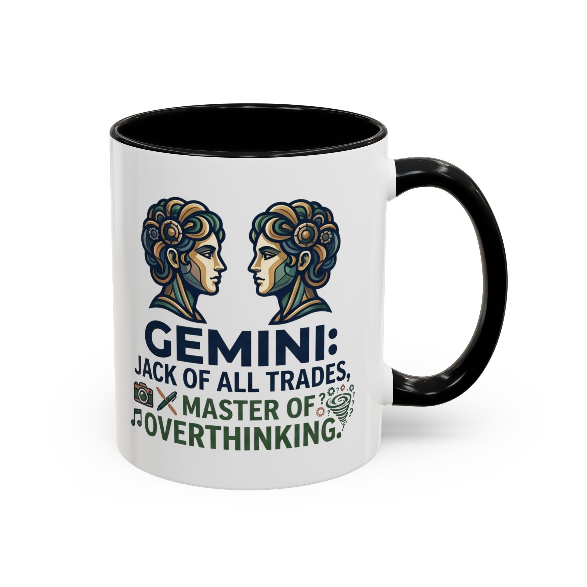 Gemini Coffee Mug – “Jack of All Trades, Master of Overthinking” Zodiac Accent Mug