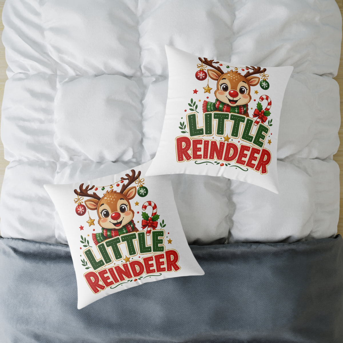 Little Reindeer Christmas Throw Pillow - Cute Kids Holiday Decor