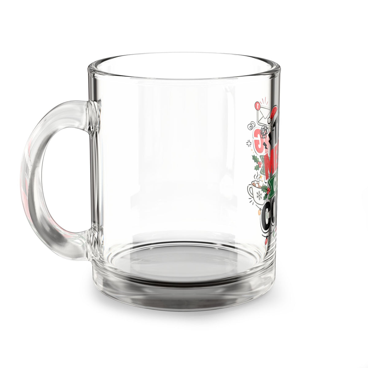 Modern Day Christmas Glass Mug  10ozGlass Mug - "This Meeting Could Be Cocoa" Holiday Coffee Cup