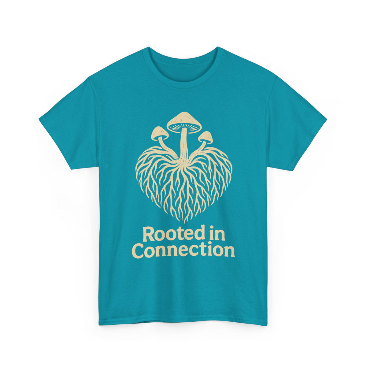 Rooted in Connection Mushroom Graphic Tee - Aesthetic Nature T-Shirt - Trending Now - September 2026