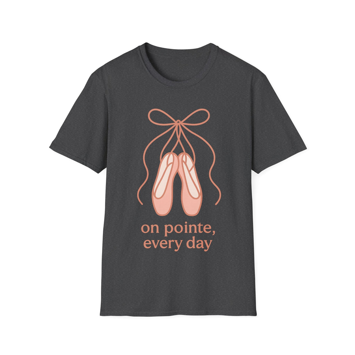 "On Pointe Every Day" Ballet Pointe Shoes Tee - Cute Coquette Balletcore Aesthetic White T-Shirt - Trending Now - September 2026