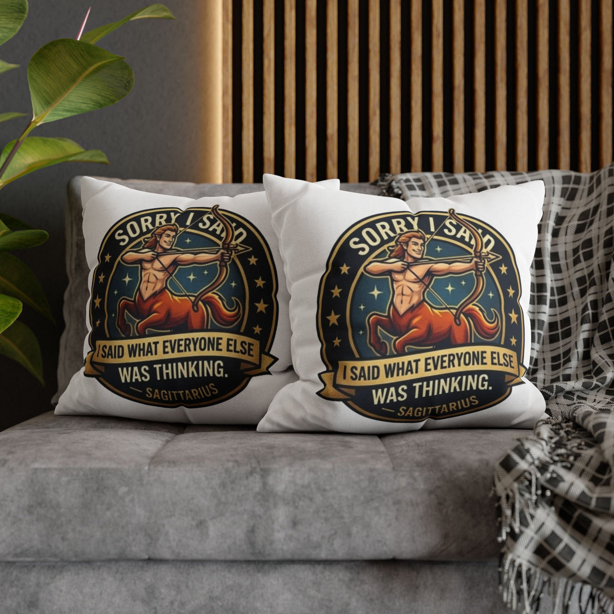 Sagittarius Throw Pillowcase— “Sorry I Said It” Zodiac Archer Decorative Pillowcase