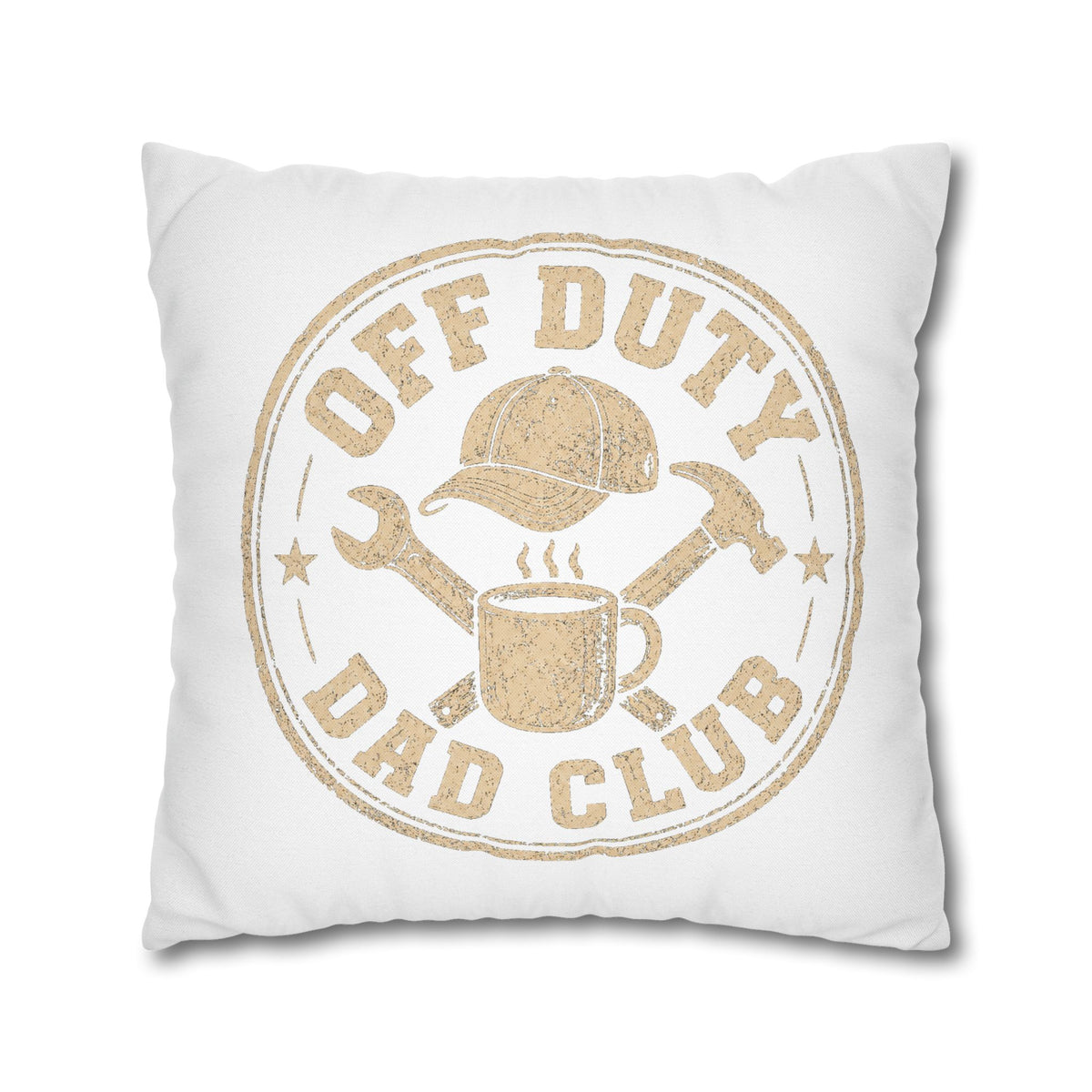 Off Duty Dad Club Pillowcase — Rustic Father's Day Decorative Throw Pillow Cover Milo Bailey Dog Dad Mom