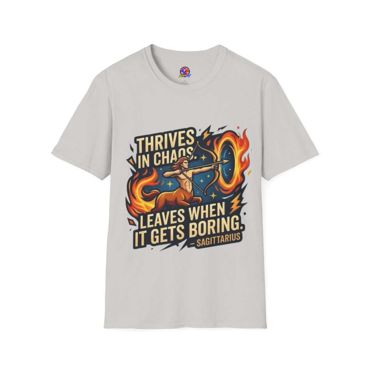 Sagittarius Archer T‑Shirt — "Thrives in Chaos" Zodiac Fire Sign Tee