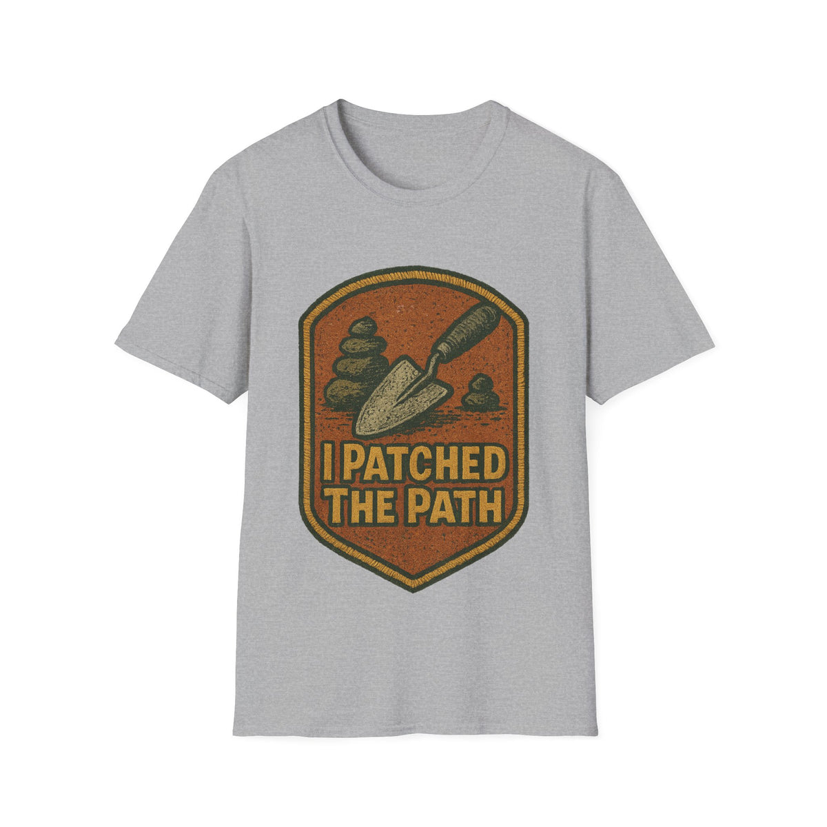 I Patched The Path Vintage Shield Badge T-Shirt, Retro Outdoor Hiking Trail Tee - Trending Now - September 2026