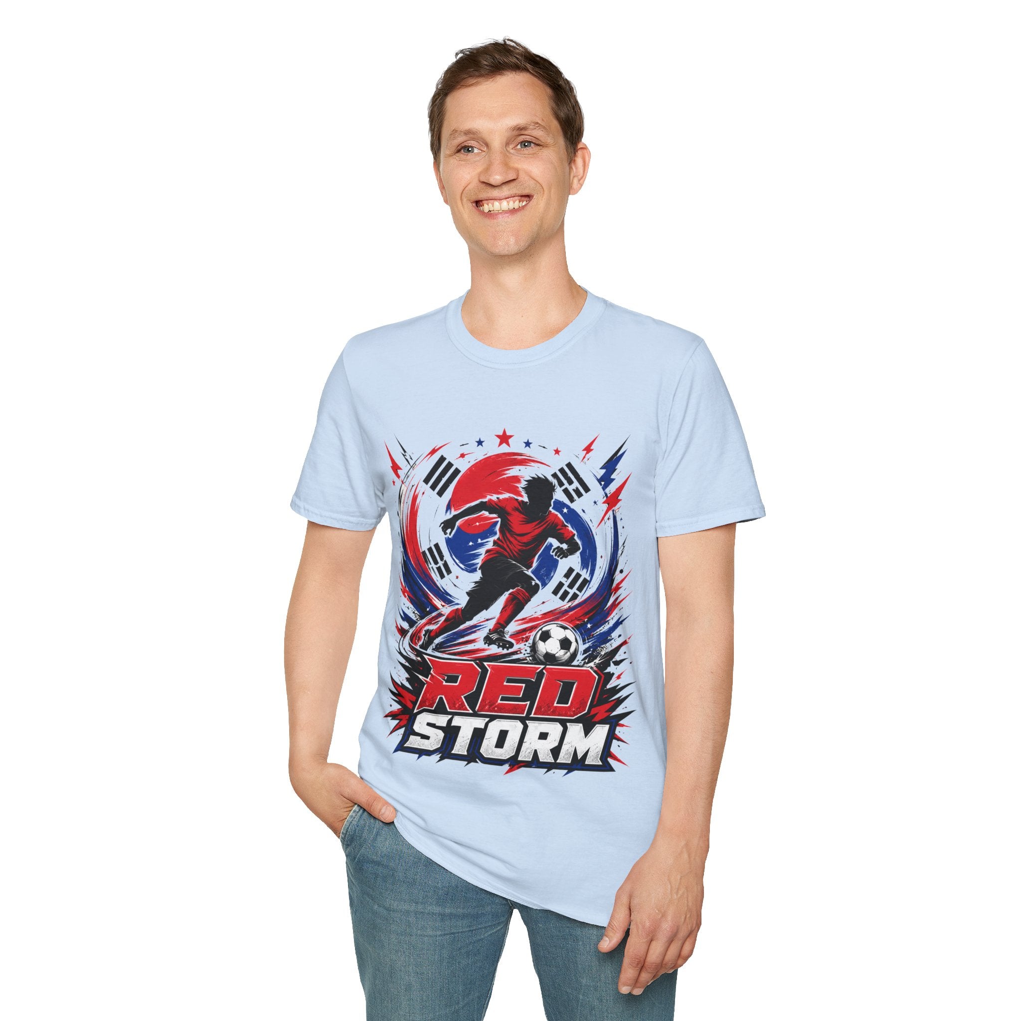 South Korea Red Storm Soccer T-Shirt — Dynamic Player Graphic Tee