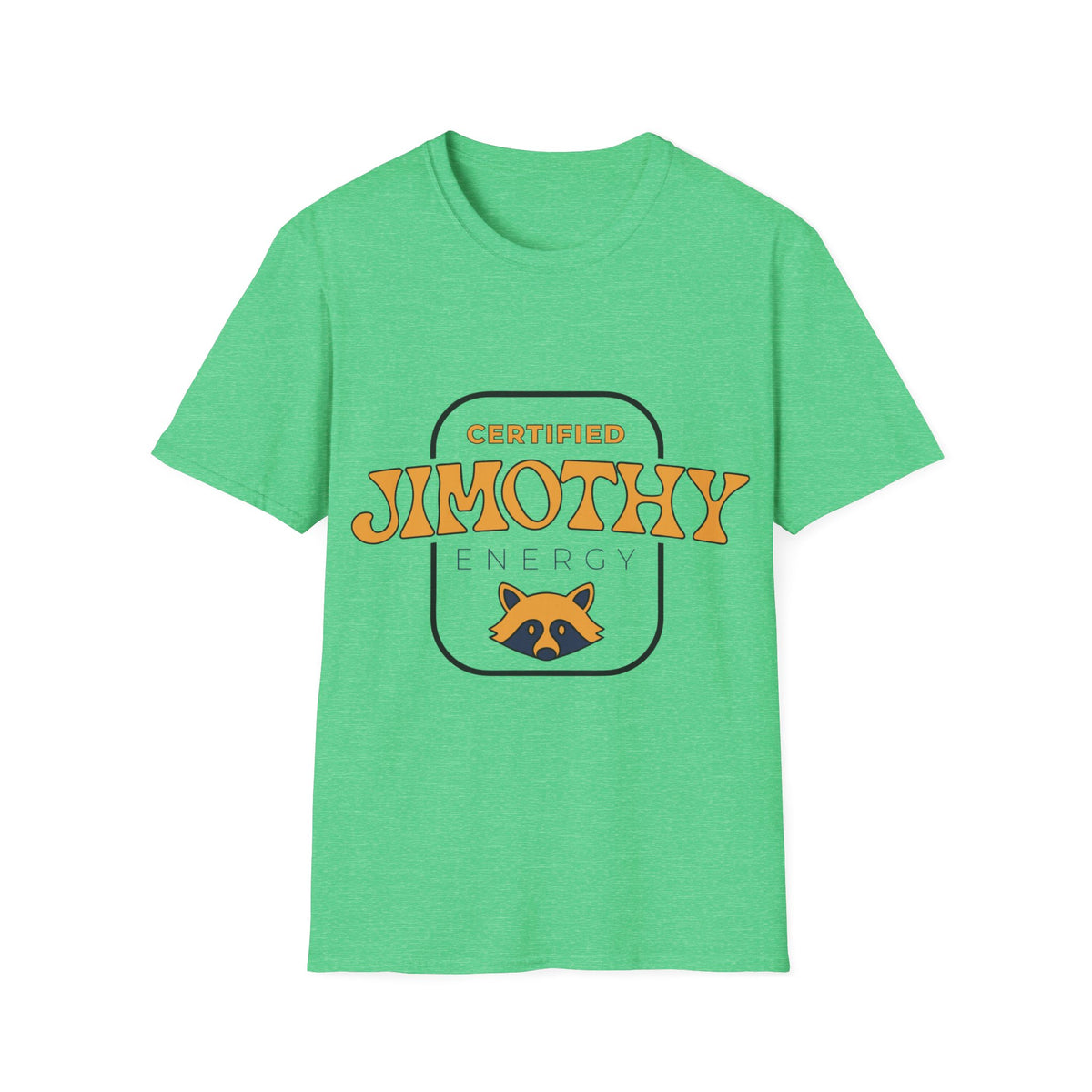 "Certified Jimothy Energy" Raccoon Emblem Graphic Tee - Trending Now - September 2026