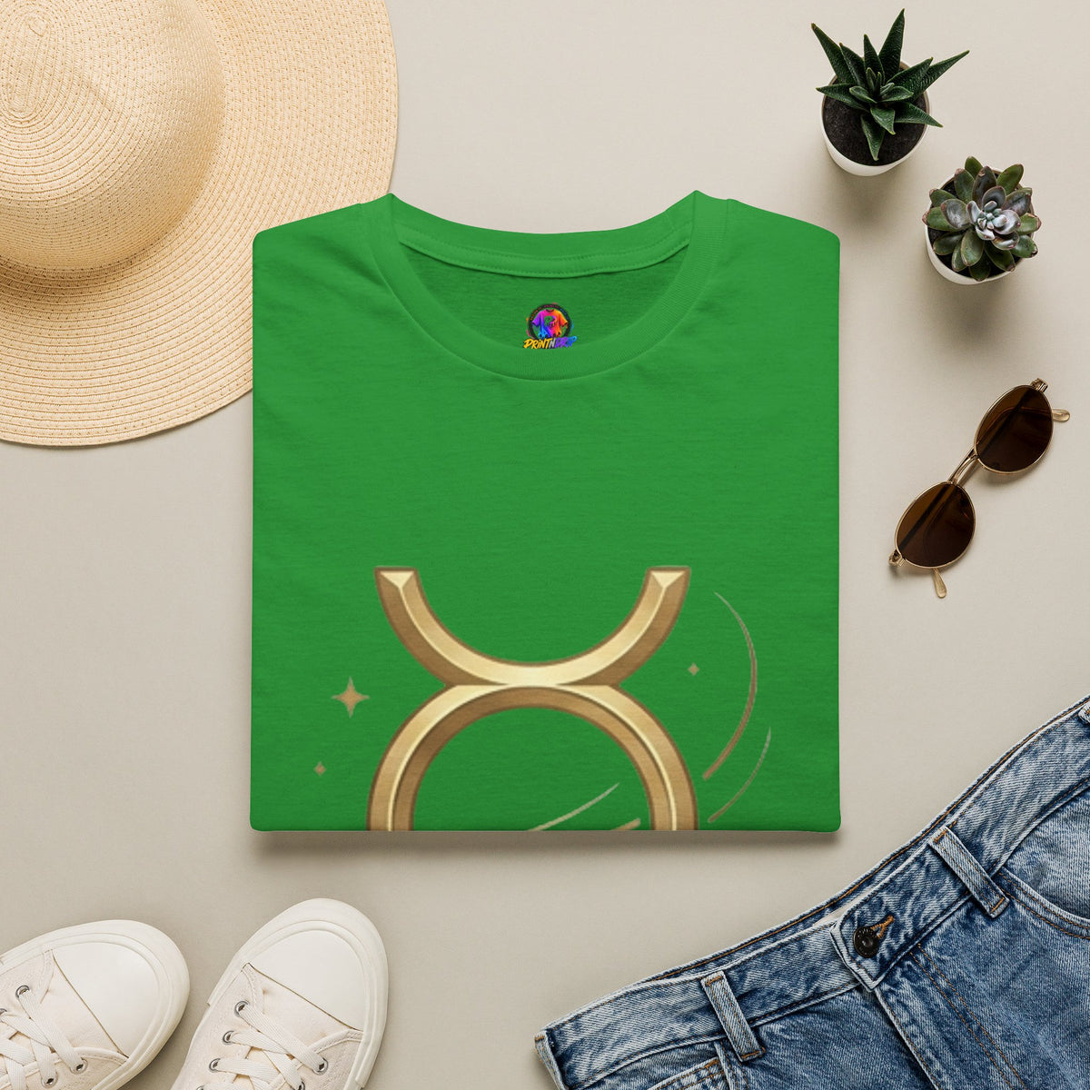 Virgo Zodiac  Mercury Astrology T-Shirt — Gold  Symbol Zodiac Tee