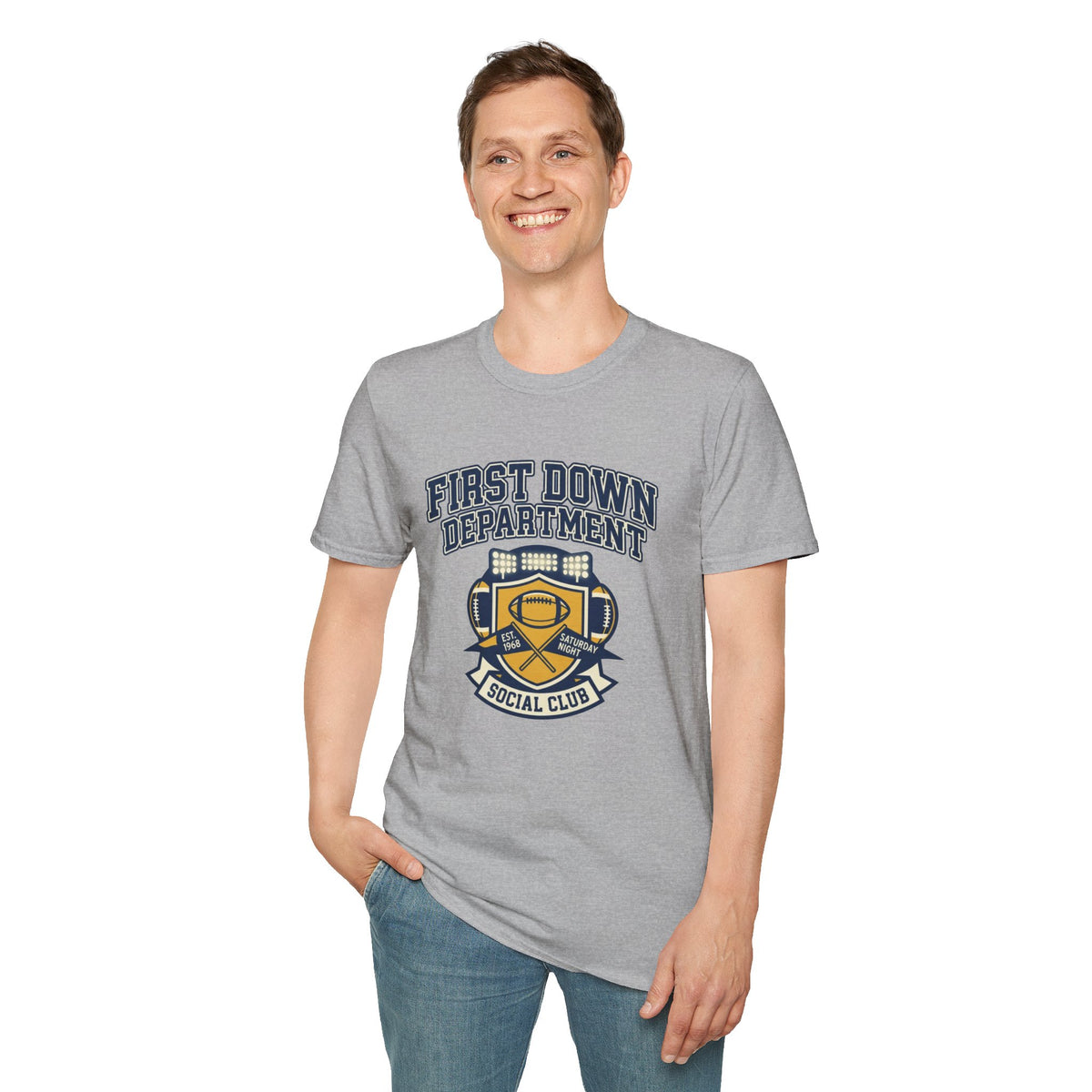 First Down Department Football Crewneck T-Shirt - Trending Now - August 2026