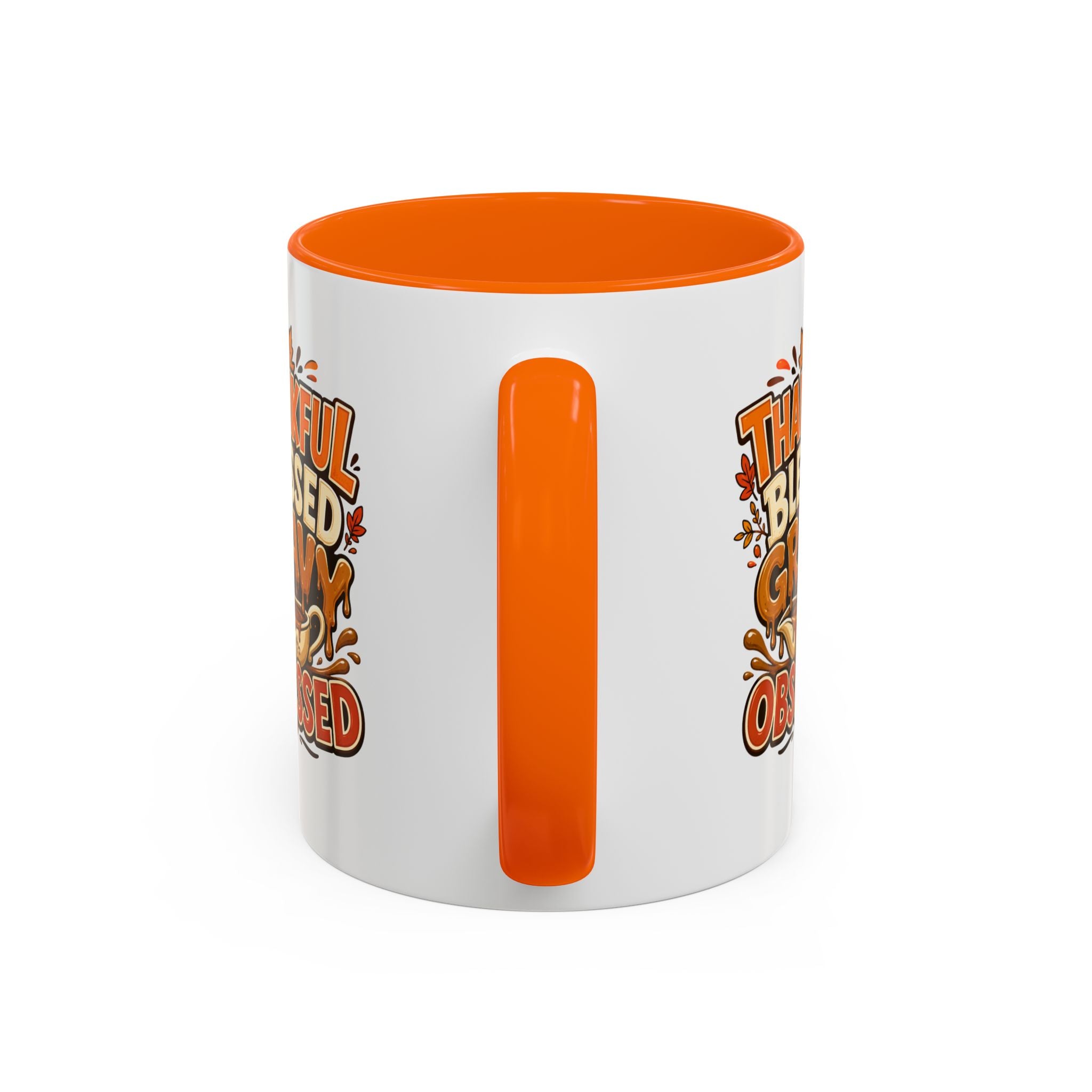 Thanksgiving Mug Coffee Mug — "Thankful Blessed Gravy Obsessed" Thanksgiving Accent Mug