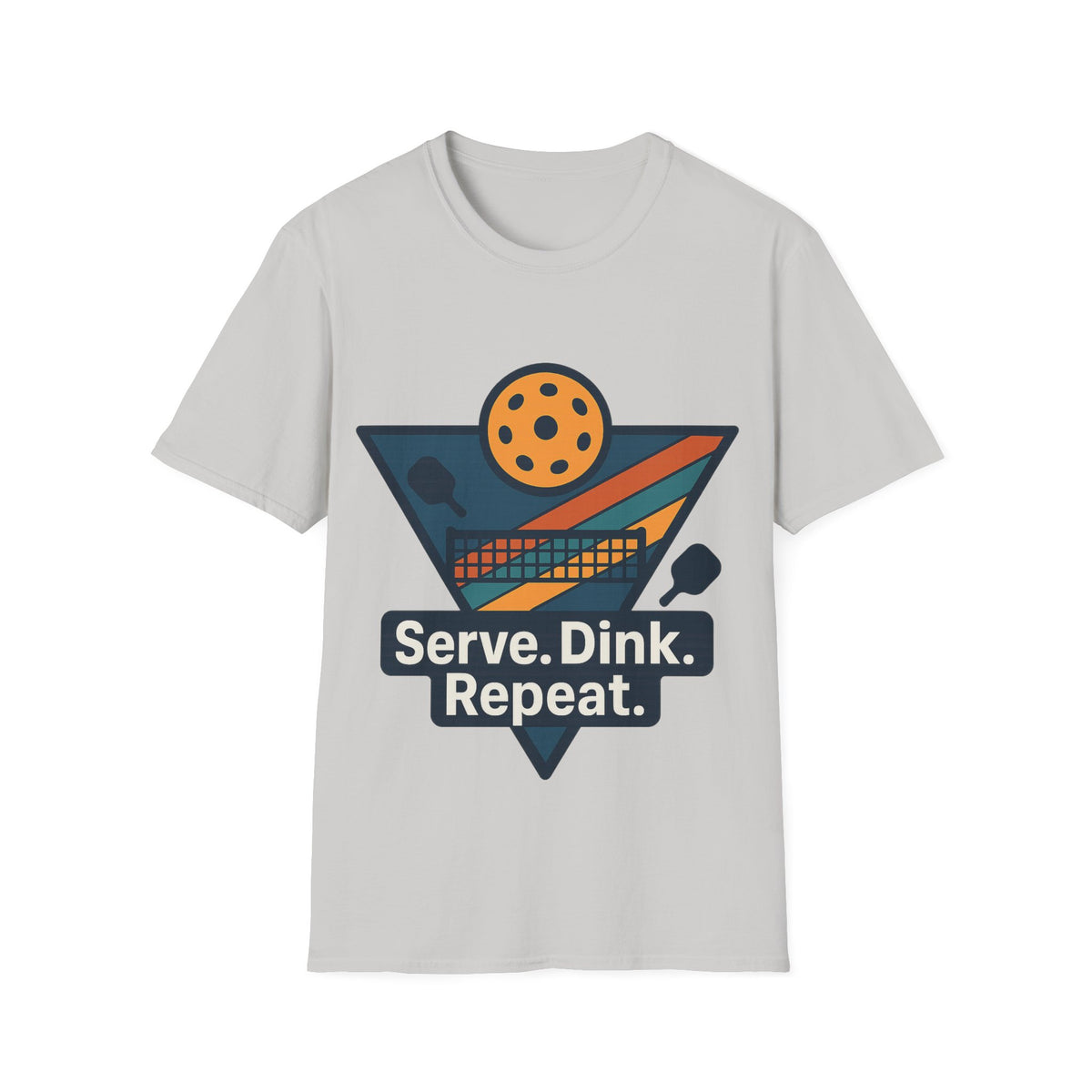 Pickleball T-Shirt — Retro Paddle & Ball Design with “Serve. Dink. Repeat.” Slogan - Trending Now - August 2026