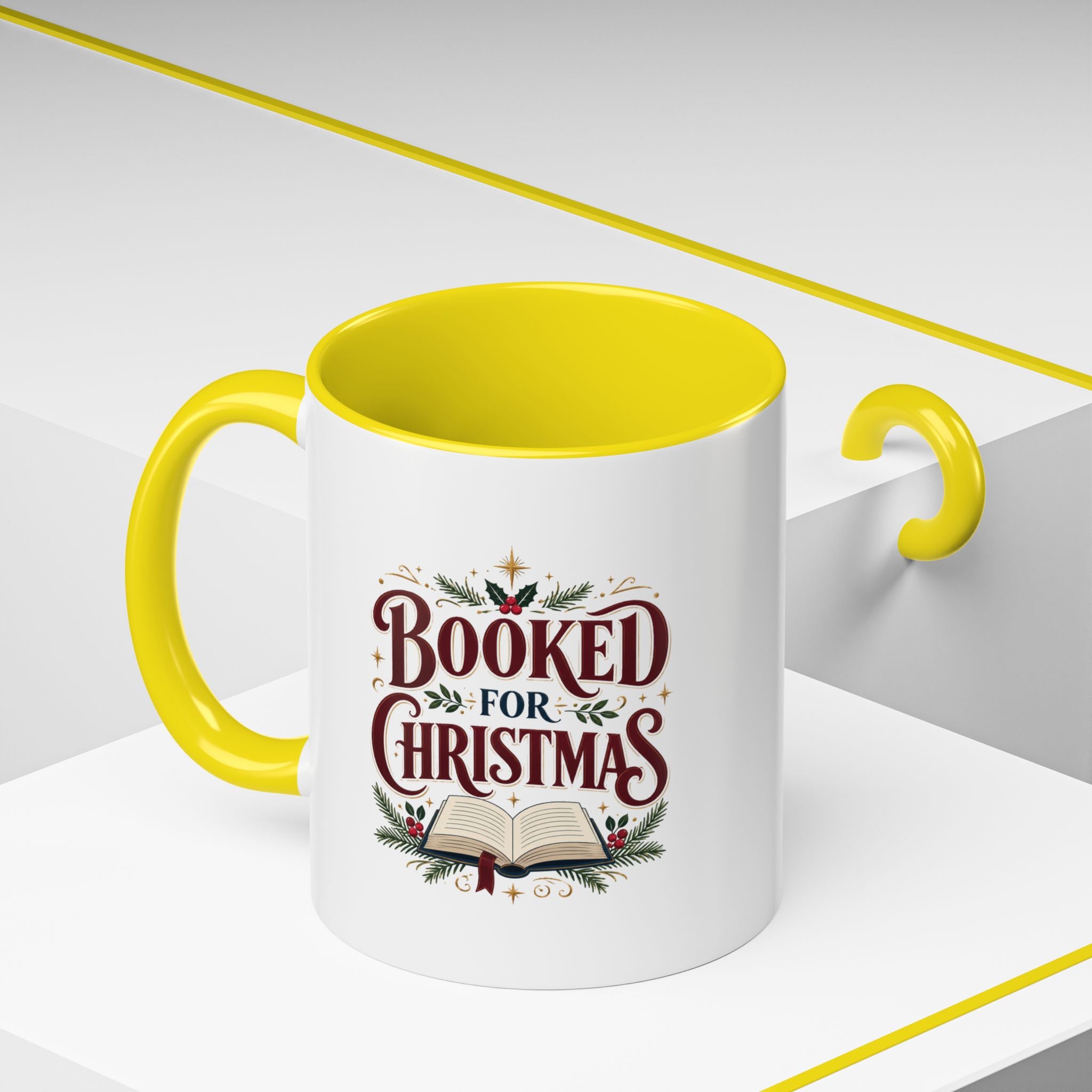 Christmas Booked for Christmas Coffee Mug — Holiday Book Lover Accent Mug