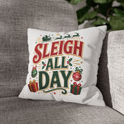 Christmas Throw Pillowcase — “Sleigh All Day” Festive Holiday Pillowcase