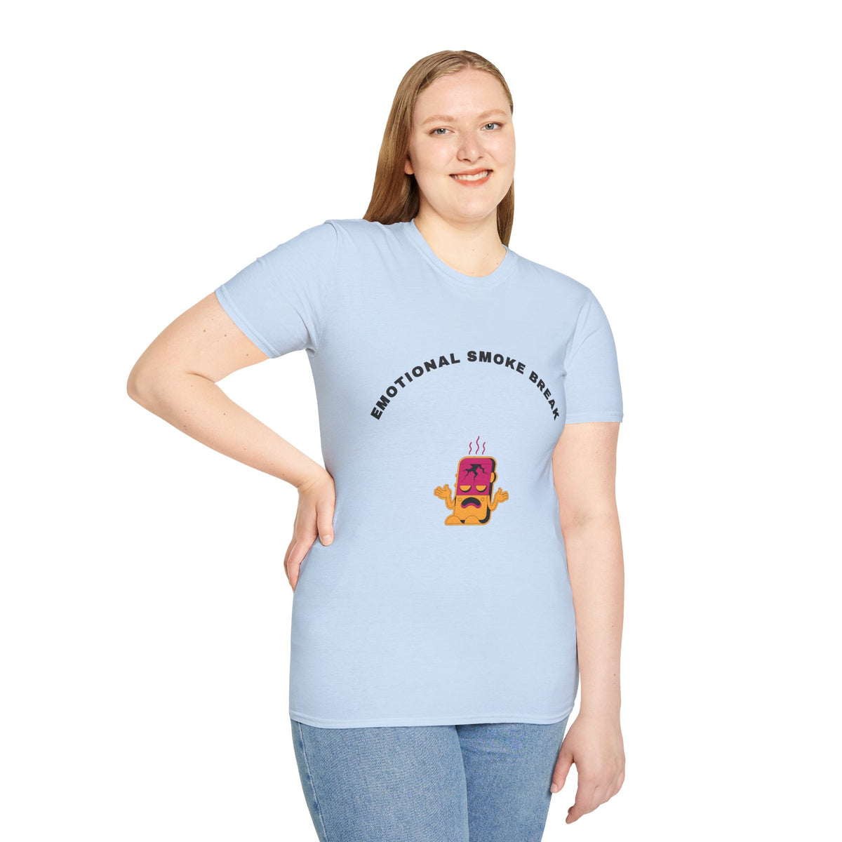 T-Shirt — “Emotional Smoke Break” Funny Cartoon Cigarette Character Tee - Trending Now - September 2026