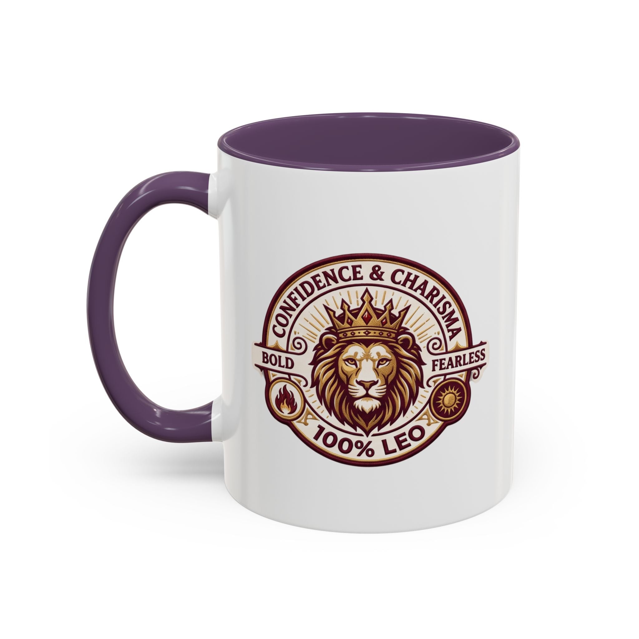 Leo Zodiac Coffee Mug — '100% Leo' Lion Design, Confidence & Charisma Gift