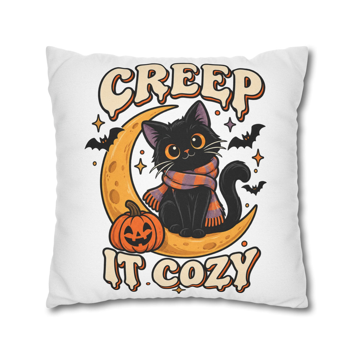 Creep It Cozy Halloween Cat Pillowcase