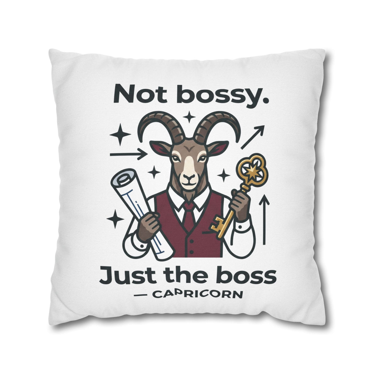 Capricorn Pillowcase — “Not Bossy, Just the Boss” Zodiac Gift