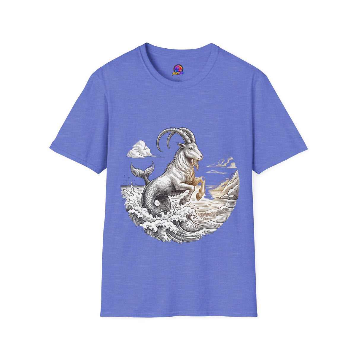 Capricorn Goat-Mermaid T-Shirt — Mythical Sea Goat Zodiac Tee