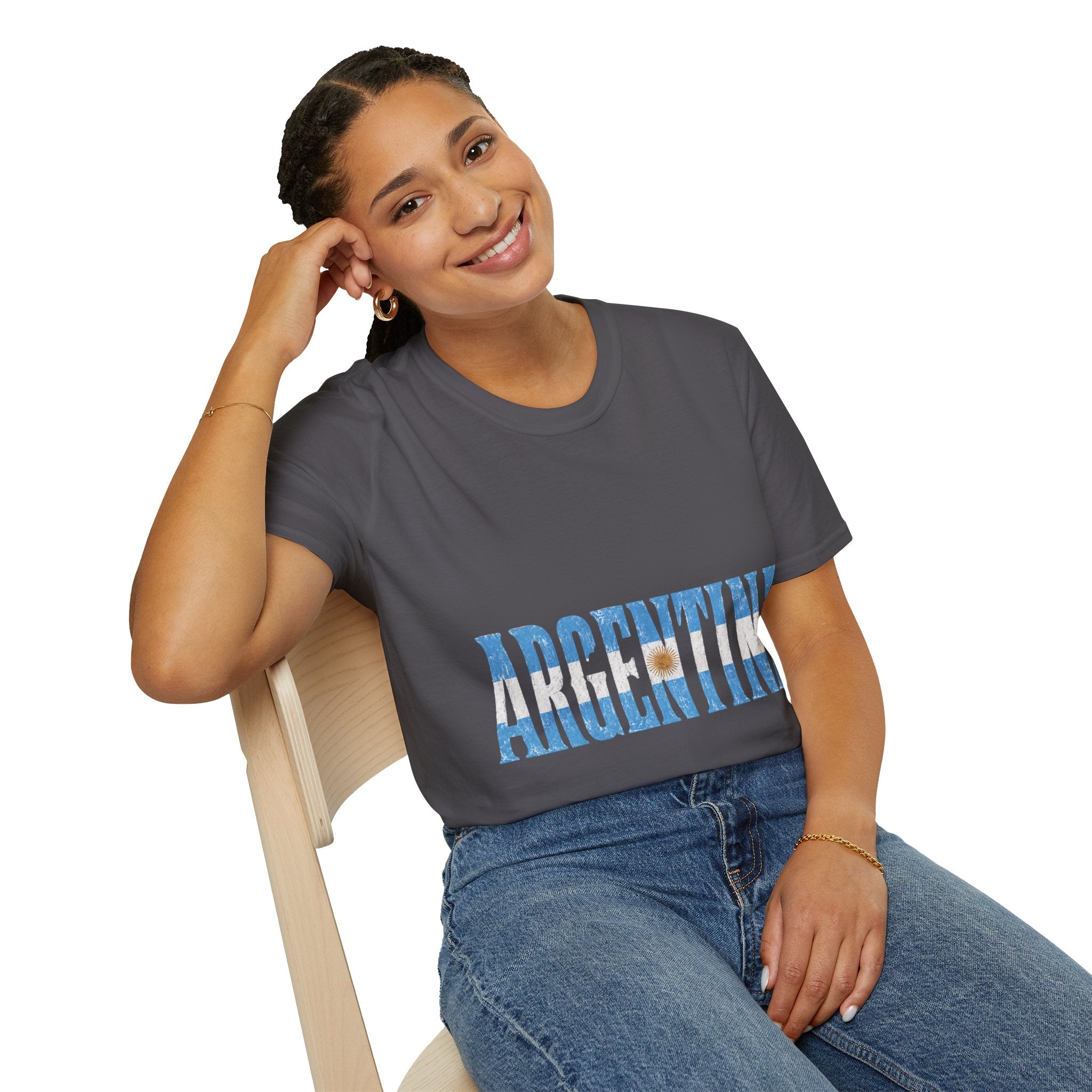 Argentina Beach Vibes T-Shirt — Distressed Blue "ARGENTINA" Graphic