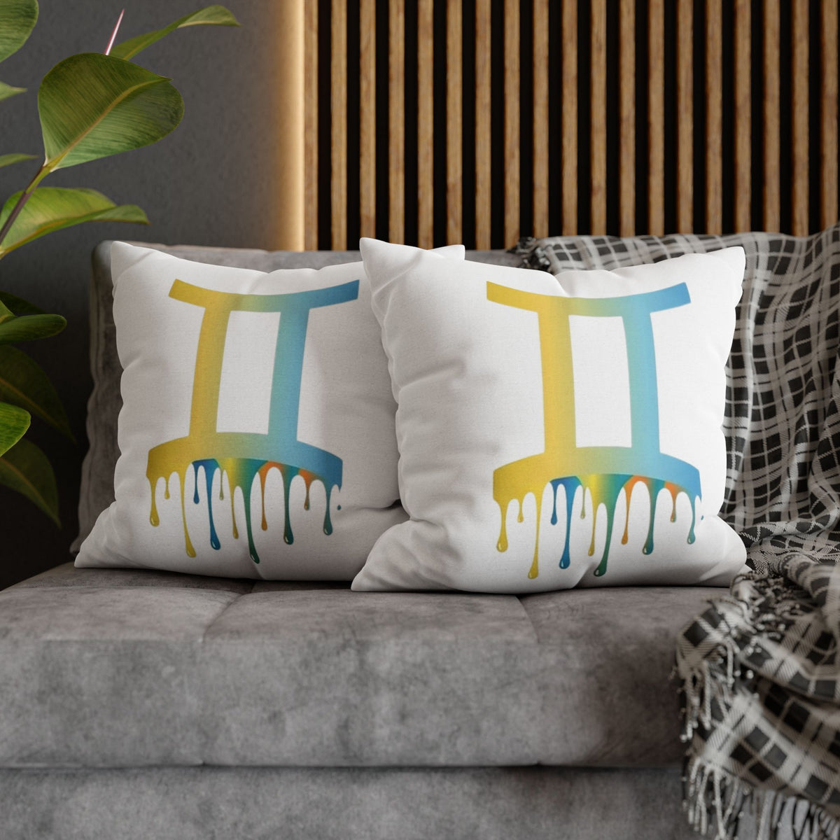 Gemini Drip Zodiac Pillow pillowcase Spun Square Pillowcase