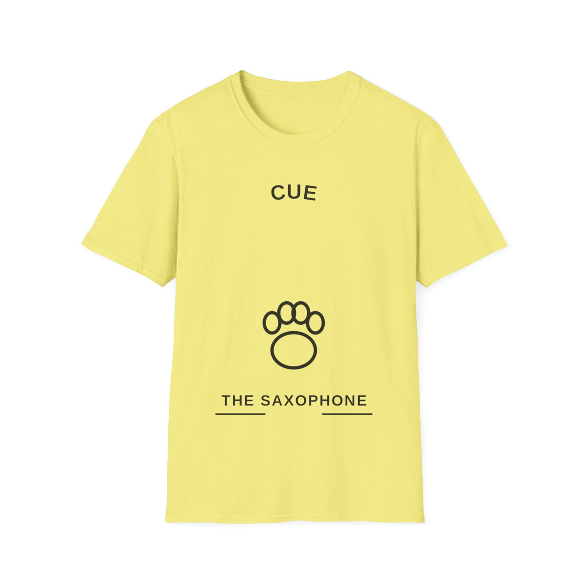 Cue The Saxophone Paw Print T-Shirt - Minimalist Pet Lover Jazz Tee - Trending Now - September 2026