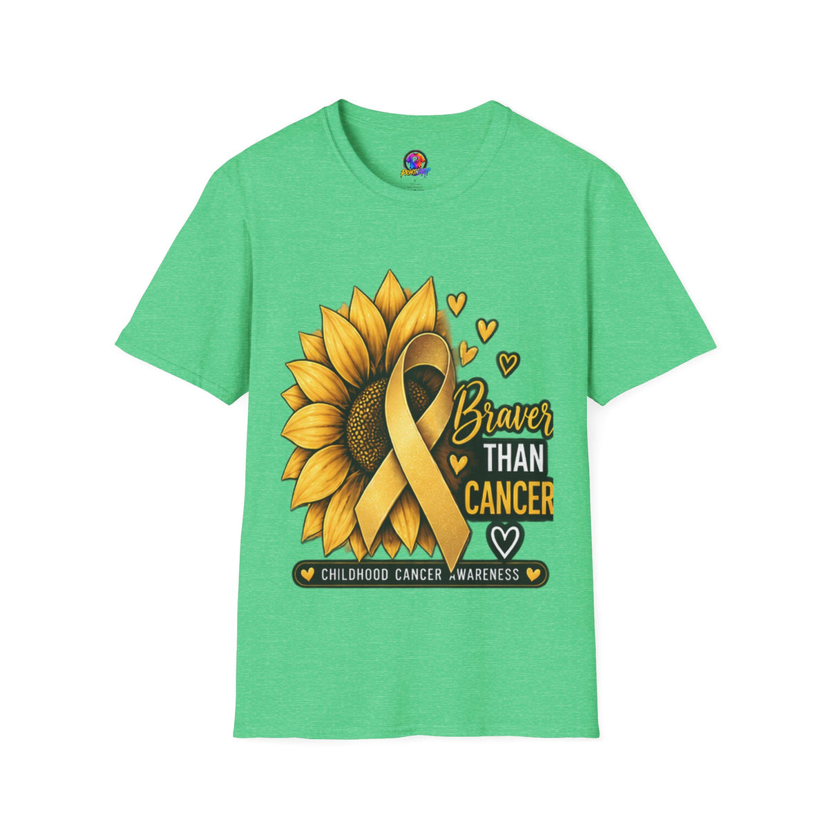 Braver Than Cancer Childhood Cancer Awareness Sunflower T-Shirt