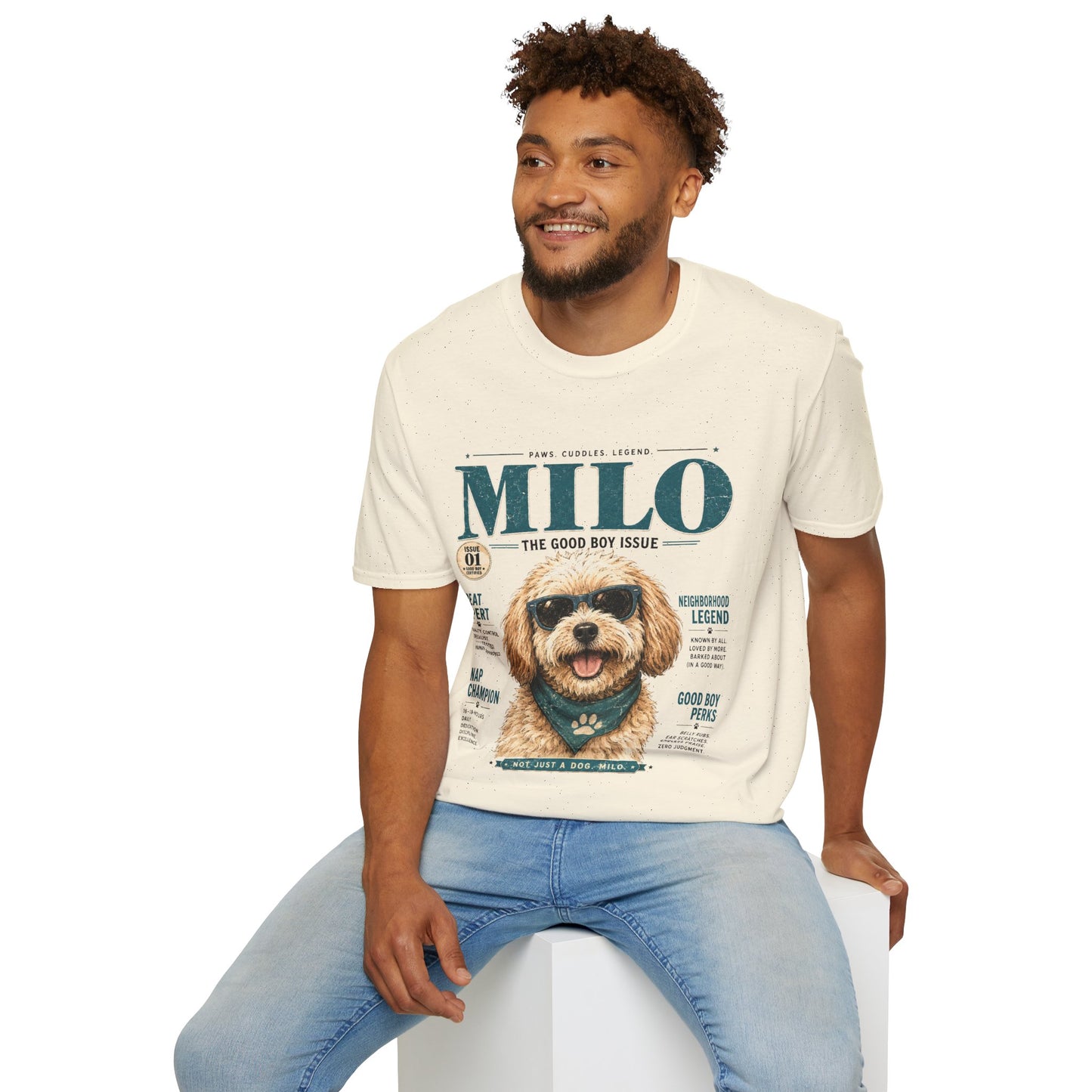 Milo 'The Good Boy Issue' T-Shirt — Cute Dog Magazine Cover Tee