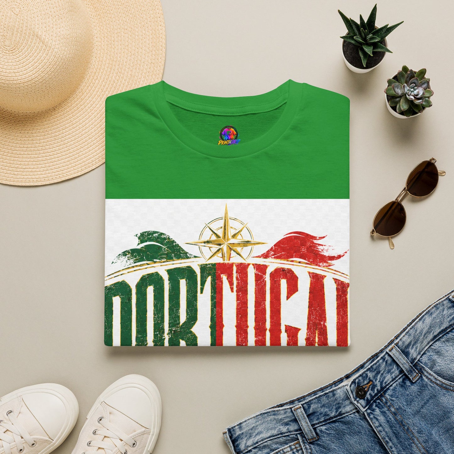 Portugal Vintage Compass T-Shirt — Retro Portuguese Flag Travel Tee