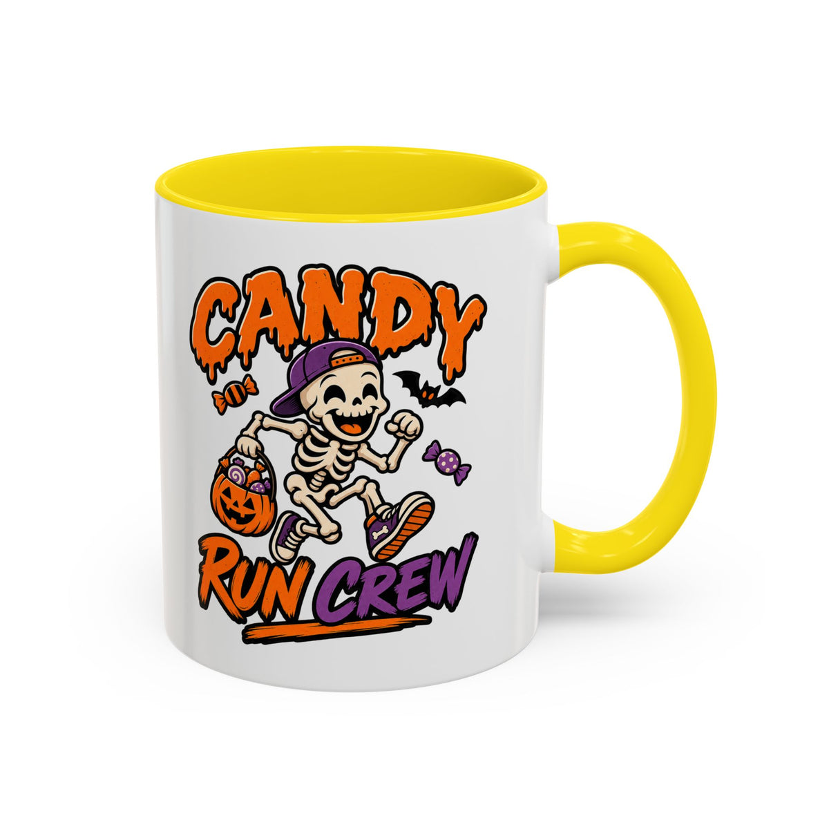 Candy Run Crew Coffee Mug — Halloween Skeleton Trick-or-Treat Accent Mug (11/15oz)