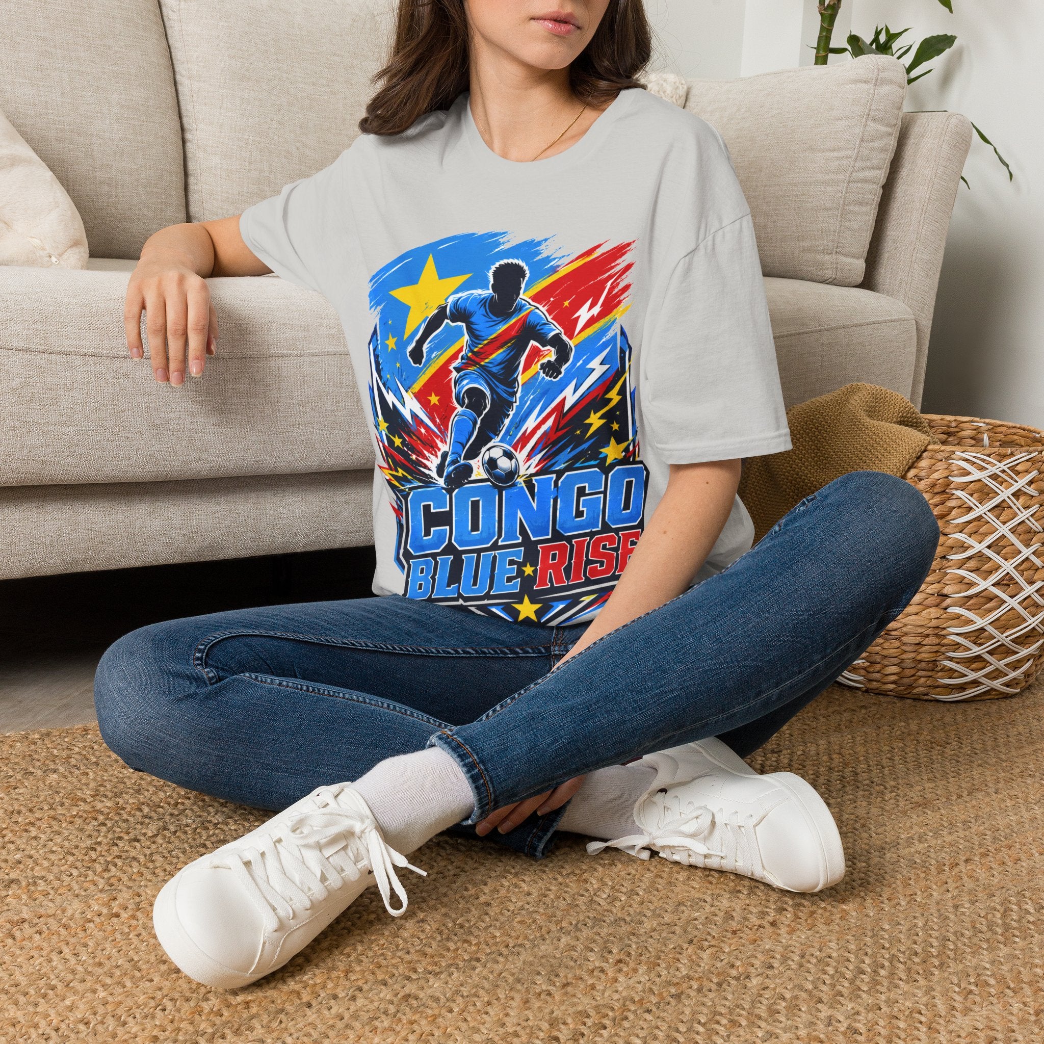 Congo Soccer T-Shirt — Congo Blue Rise Football Fan Tee
