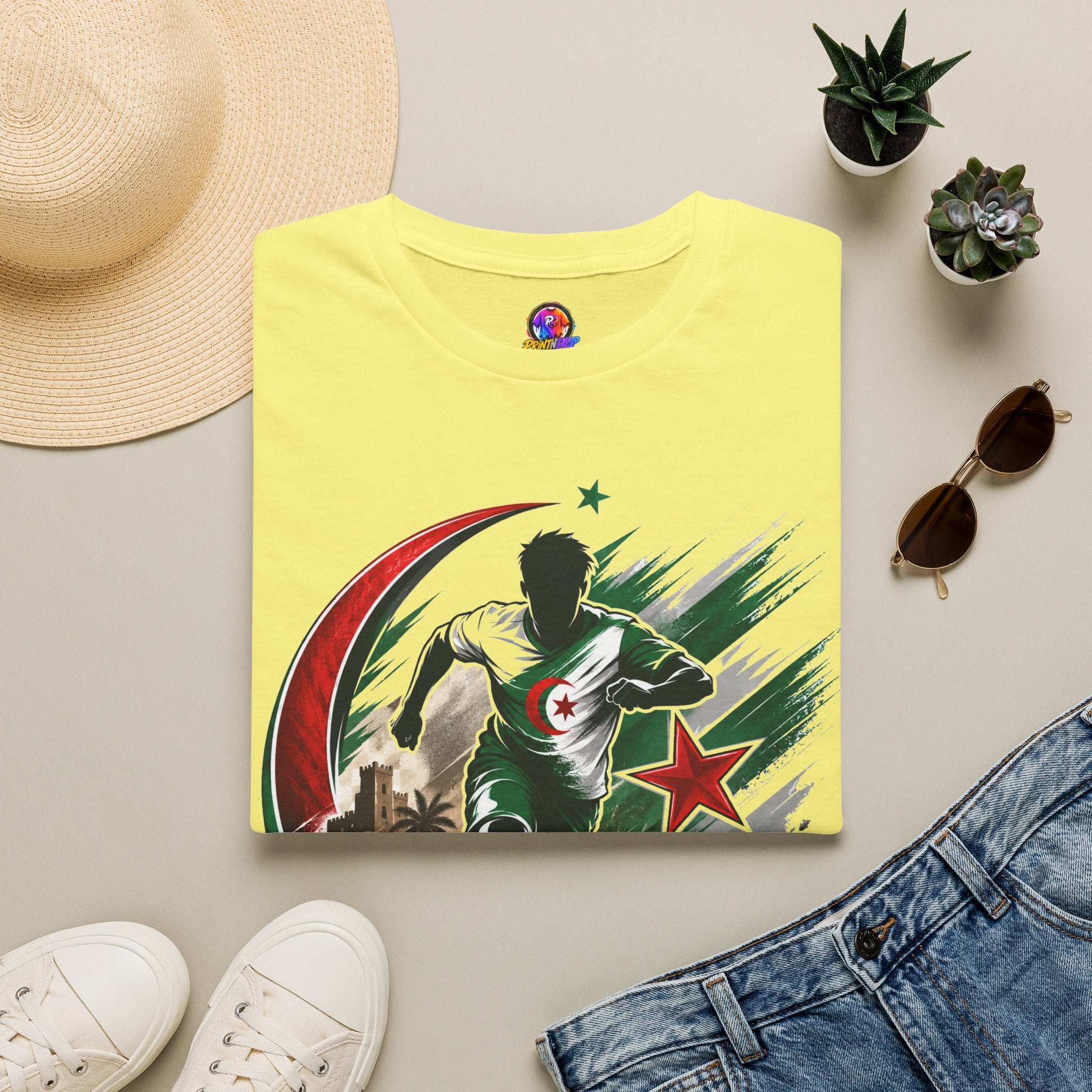 Algeria Football Fan Tee — "Green Desert Fire" Soccer Shirt