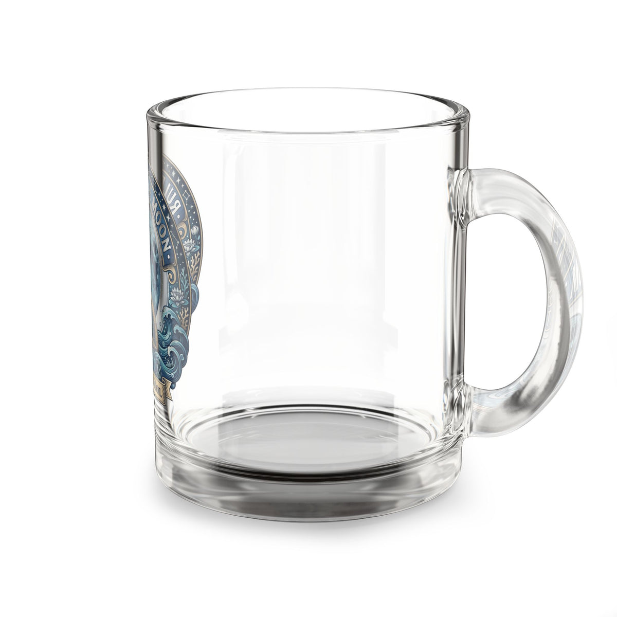 Cancer Zodiac  Ruled by the Moon Glass Mug — Zodiac Cancer Moon Phase Coffee Cup (Guided by Intuition)