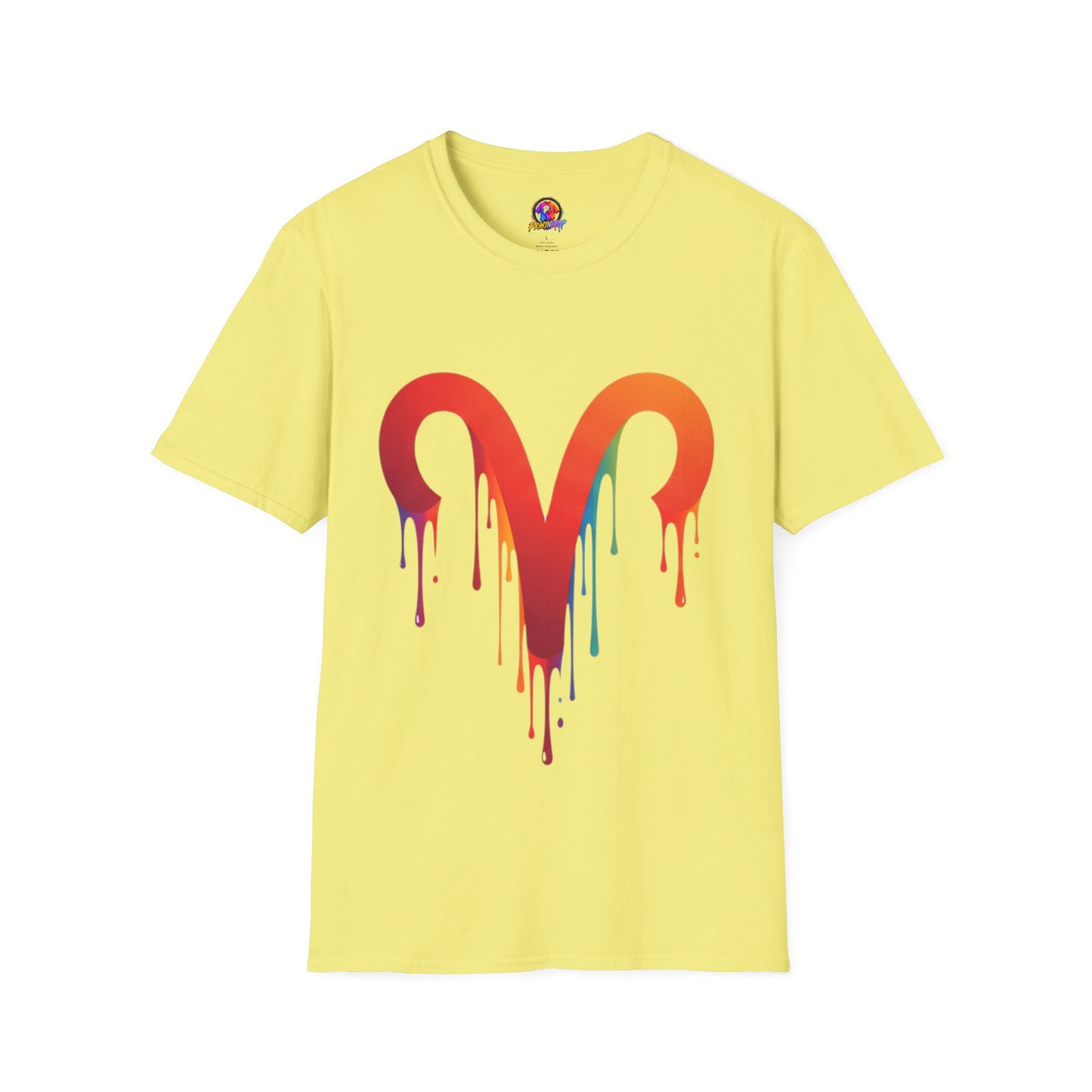 Aries Rainbow Drip T-Shirt — Colorful Dripping Zodiac Graphic Tee