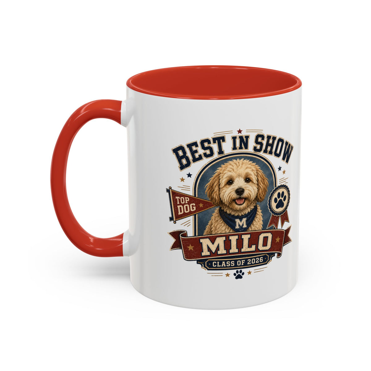 Milo Bailey Dog Dad Mom Best in Show Milo Coffee Mug — Personalized Dog Portrait Accent Mug