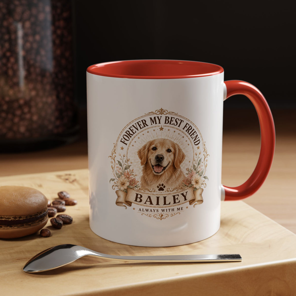 Milo Bailey Dog Dad Mom Golden Retriever Coffee Mug — “Forever My Best Friend” Personalized Dog Mug (Bailey)