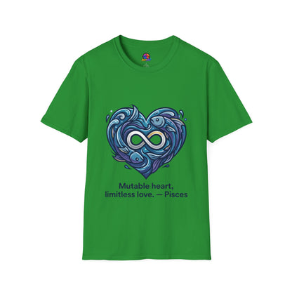 Pisces Infinity Heart T‑Shirt — Zodiac Ocean Love Tee