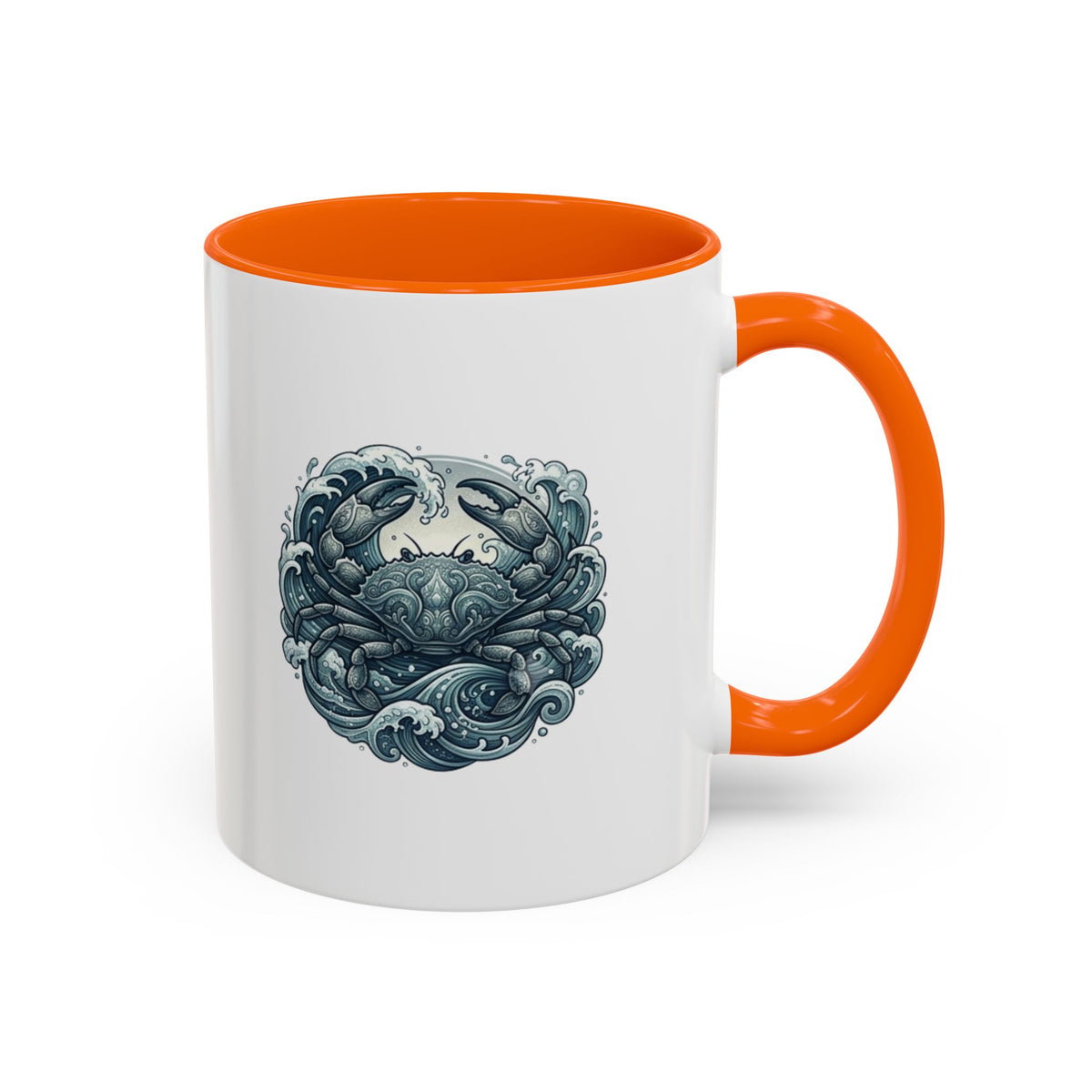 Cancer Zodiac Crab Ocean Crest Accent Coffee Mug
