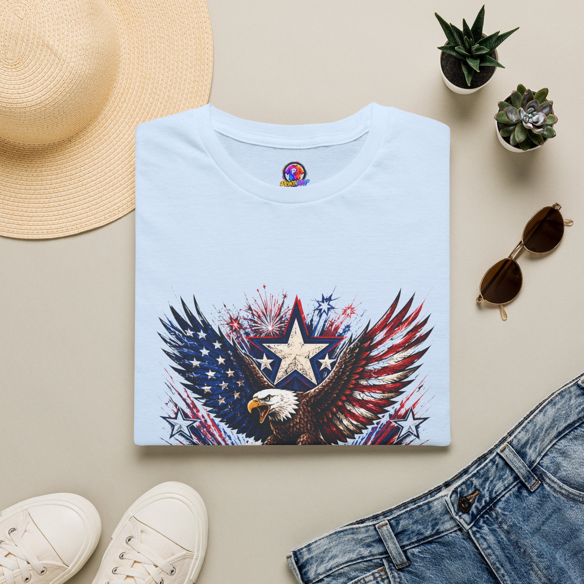 T-Shirt — Patriotic Eagle "250 Years Still Loud" American Flag Tee