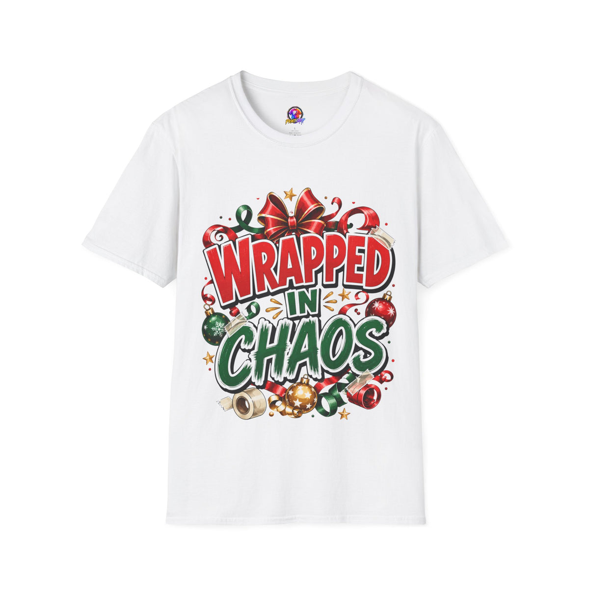 T-Shirt — "Wrapped in Chaos" Holiday Graphic Tee