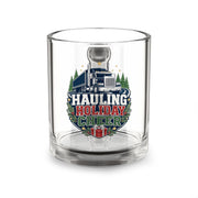 Modern Day Christmas Glass Mug  10oz  Glass Mug — "Hauling Holiday Cheer" Trucker Christmas Coffee Mug
