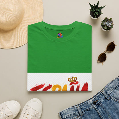 Spain  Graphic T-Shirt — Spanish Flag Brushstroke Design with Crown