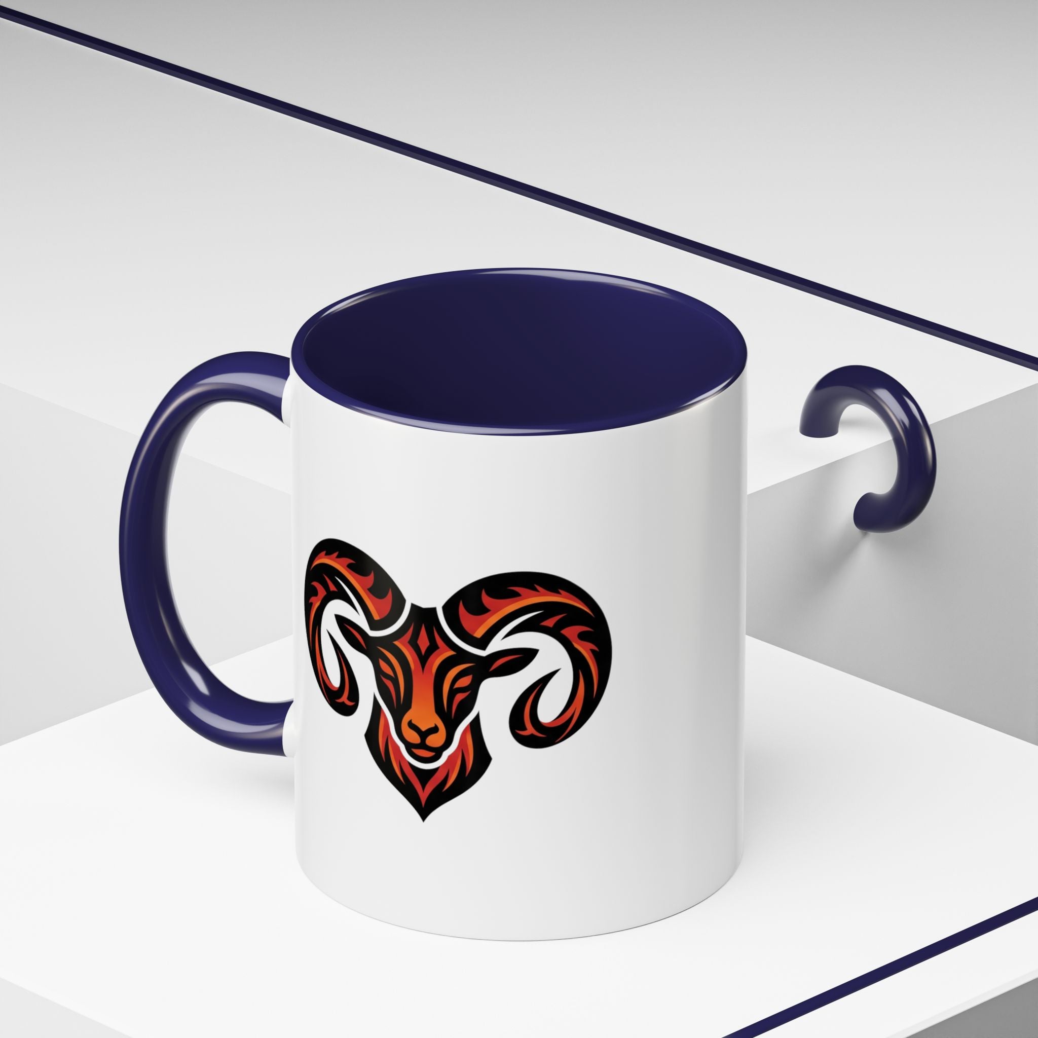 Ram Head Coffee Mug — Bold Tribal Goat Design Accent Mug